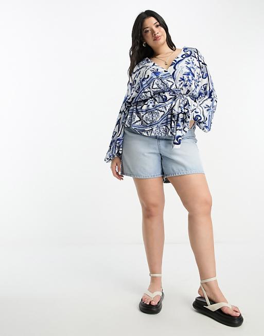 Island Print Kimono Top Island Print Kimono Top