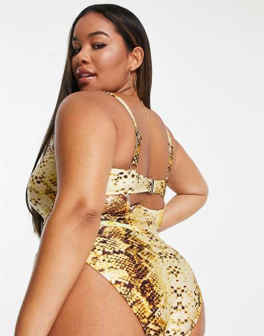 Plus size snake deals print swimsuit