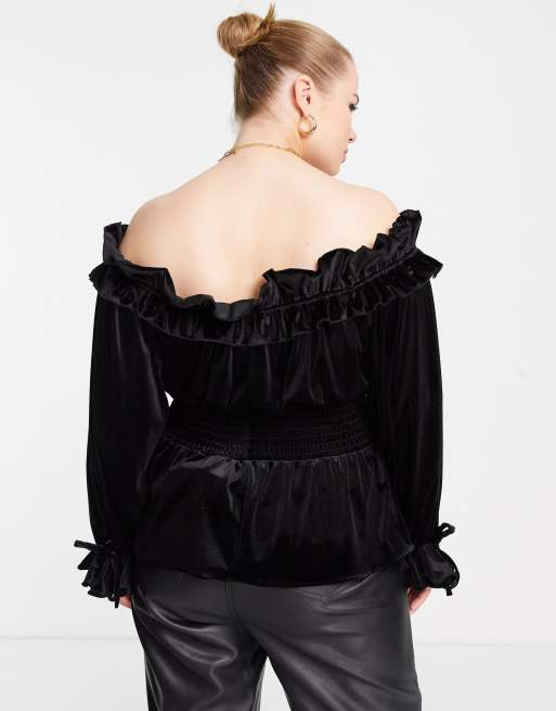 Black velvet best sale bardot top