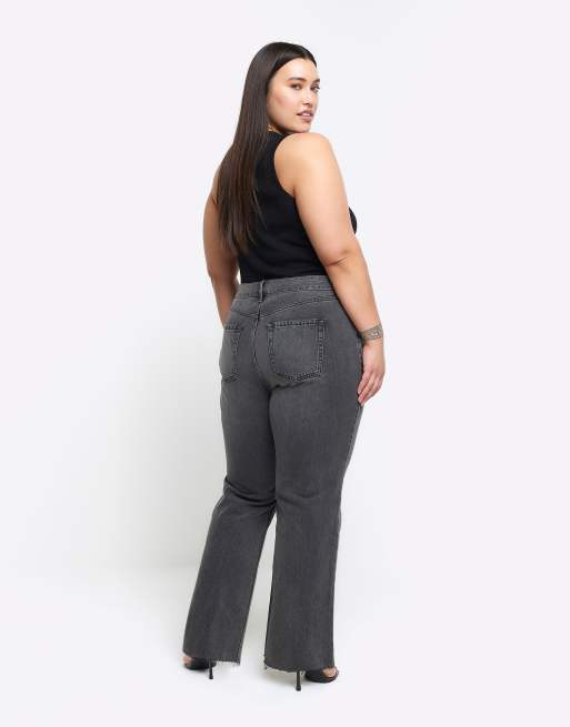 Plus size black wide leg jeans hotsell