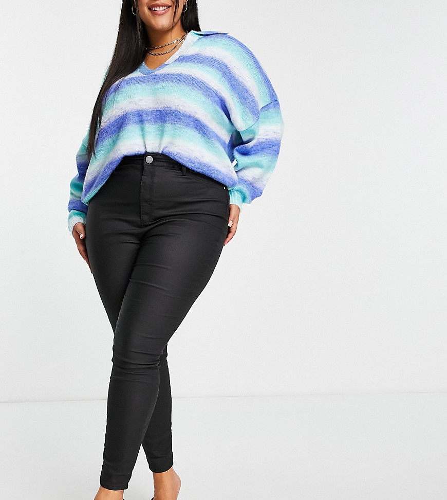 Plus-size jeans by River Island It%27s all in the jeans Mid-rise Belt loops Zip fly Five pockets Skinny fit