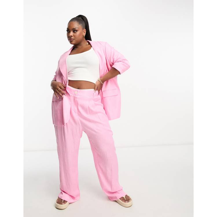 ASOS DESIGN parachute cargo pants in pink - part of a set