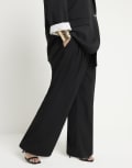 River Island Plus wide leg pant in black