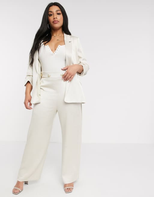 Plus size 2025 cream pantsuit