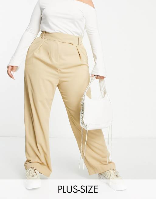 Plus Tailored Wide Leg Trousers