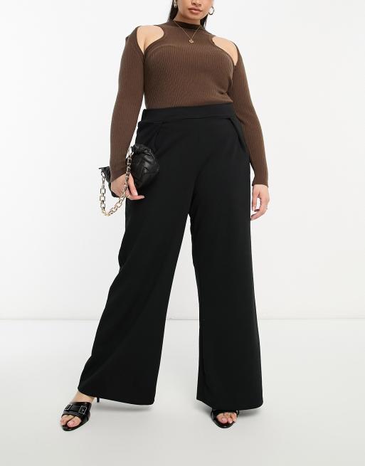 Plus Tailored Wide Leg Trousers