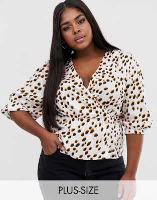 white wrap blouse plus size