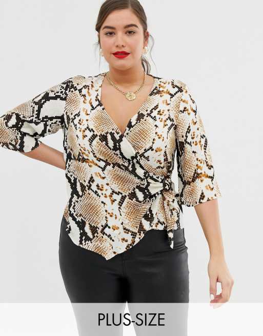 Plus size 2025 snake print top