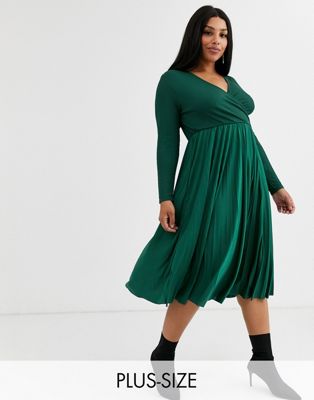 emerald green wrap dress
