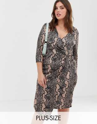 plus snake print dress