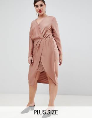 river island pink wrap dress