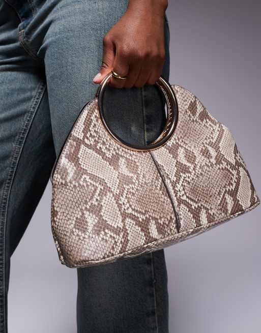 Borsetta Pochette Pitonata Rosa River Island Pochette Con Stampa