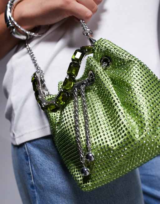 River Island - Pochette verde con dettagli termosaldati, 4 di 4