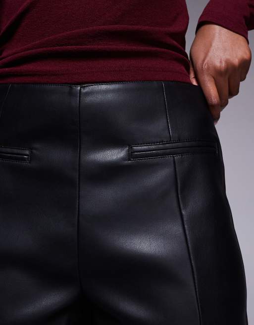 River Island pocket detail faux leather hotpants in black, 5 of 5