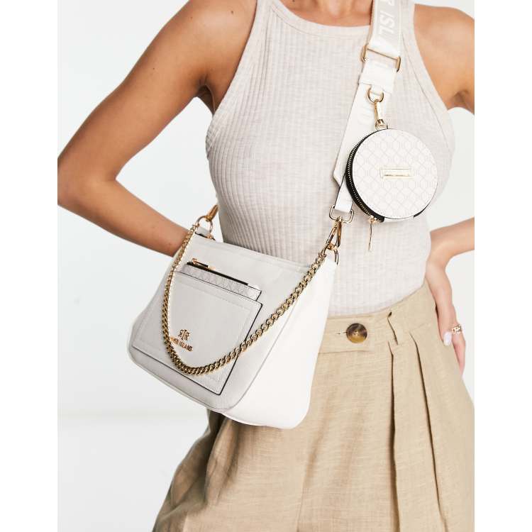 River Island pocket scoop pouchette cross body in white | ASOS