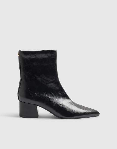 River Island Point toe heeled ankle boots in black - view 1