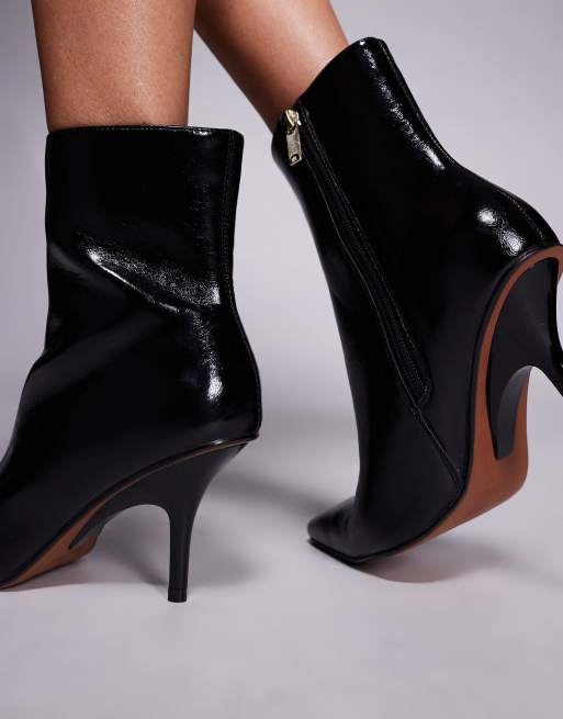 River Island pointed heeled ankle boots in black, 4 of 4