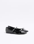 [River Island] River Island pointed mary jane ballet flats in black 39 BLACK