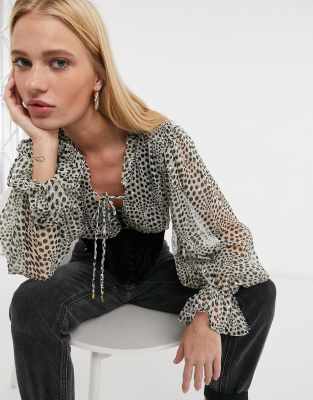 river island polka dot blouse