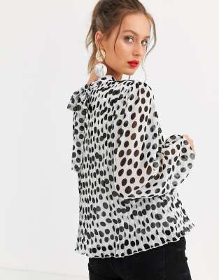 asos polka dot blouse