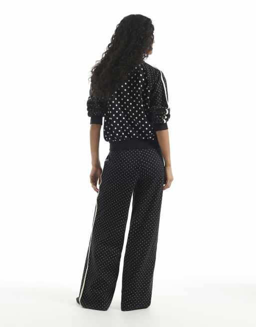 River Island Polka dot jacquard joggers in black, 4 of 4