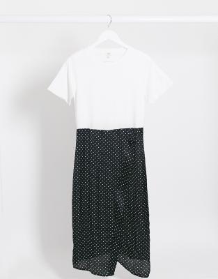 river island white polka dot dress