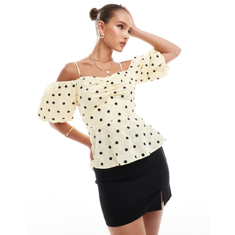 Polka dot top river island on sale