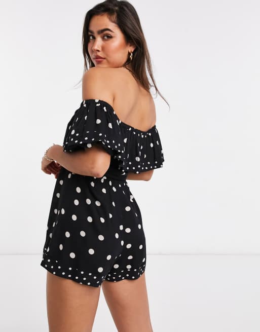 River island black and white playsuit online