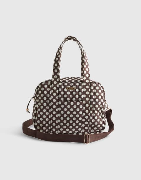River Island Polka dot quilted holdall bag in brown - dark - view 1