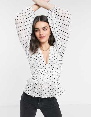 river island polka dot top