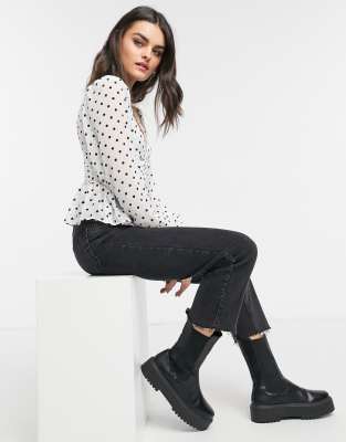 river island polka dot blouse