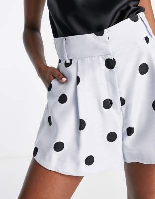 River Island polka dot tailored shorts co ord in blue