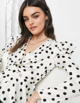 river island polka dot top