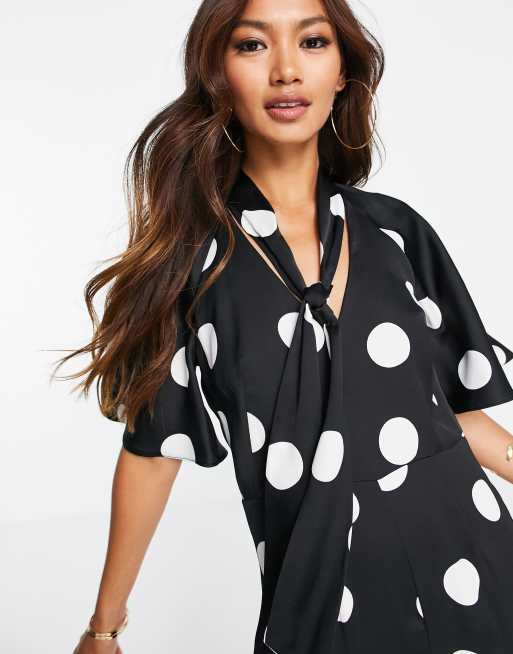 River island cheap black spot jumpsuit