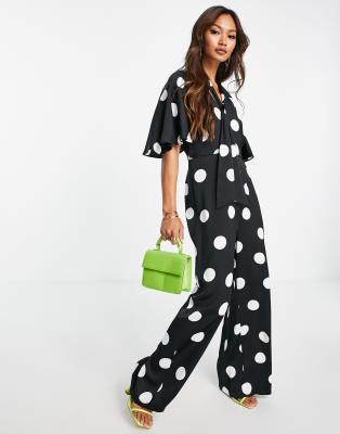 Polka dot jumpsuit river island on sale