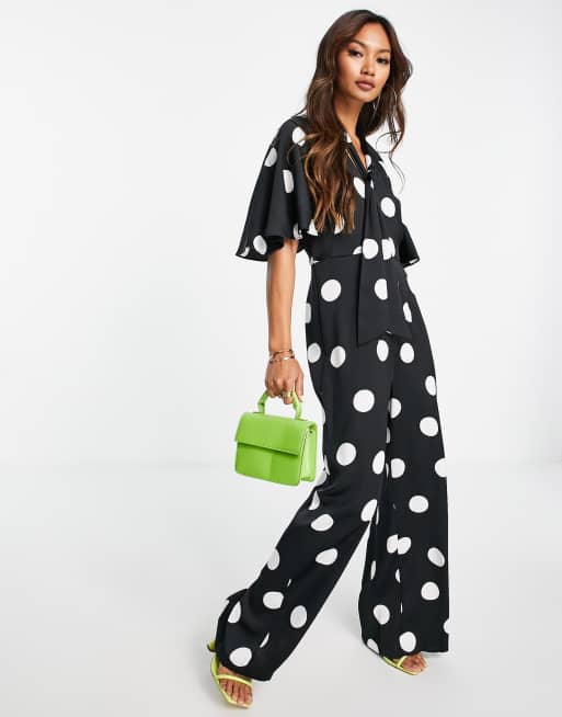 black spotted jumpsuit