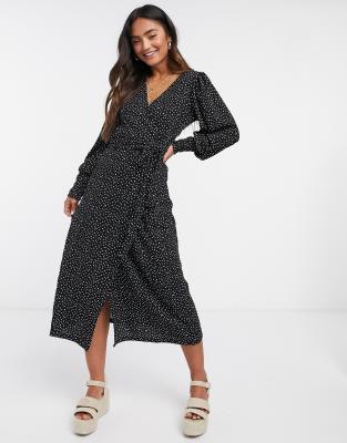 black wrap dress river island