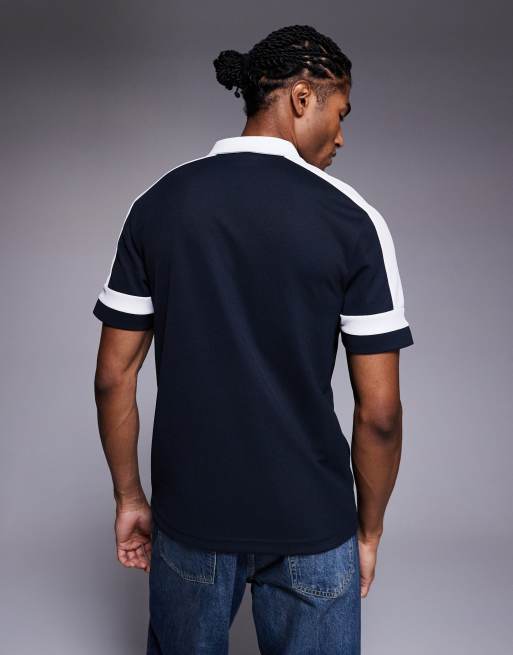 River Island – Polo-Top in kontrastierendem Marineblau und Weiß, 3 von 5