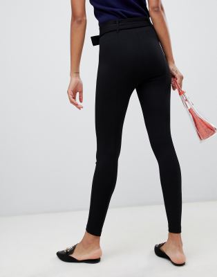 high waisted black ponte pants