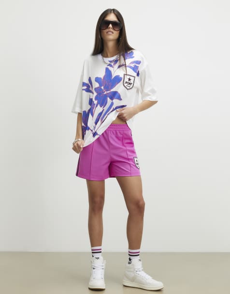 River Island Pony floral sports t-shirt in white
