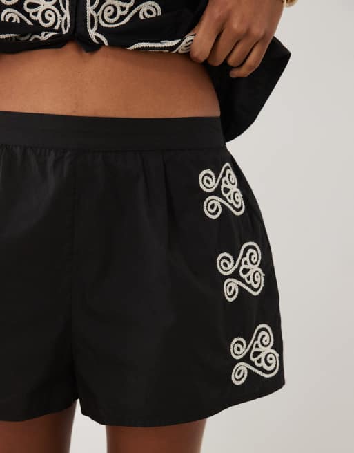 River Island poplin drummer shorts co-ord in black , 5 of 5