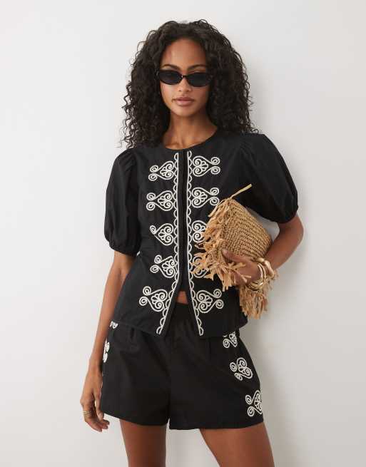 River Island poplin drummer shorts in black (part of a set) , 2 of 5