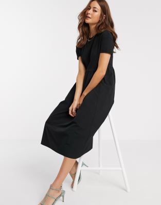 black t shirt dress maxi