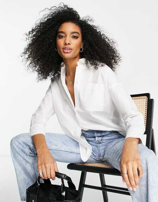 River Island - Poplin overhemd in wit