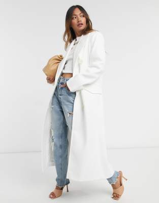 river island white coat