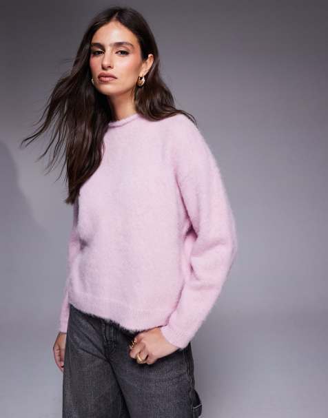 River Island premium alpaca-blend knit jumper in light pink - view 1