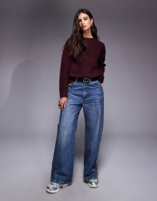 River Island Premium Alpaca Knit Sweater In Red