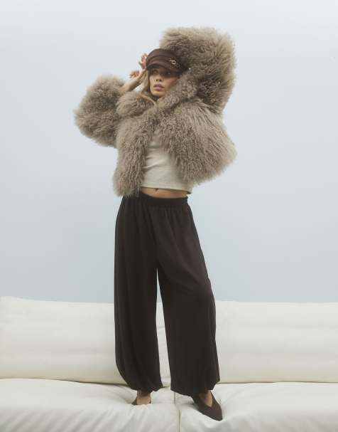 River Island Premium balloon leg trousers in brown - dark - view 1