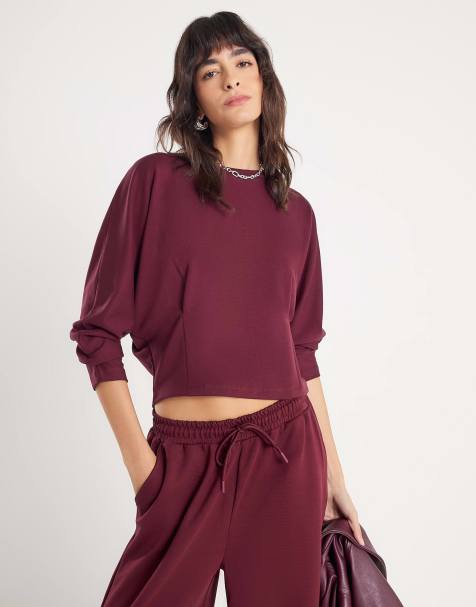 River Island Premium batwing sweatshirt in red - dark - view 1
