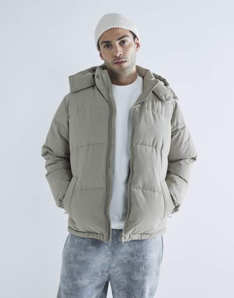 River Island - Premium - Beige dynejakke med hætte - view 1